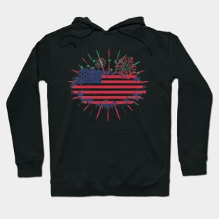 4th of July Fireworks Spectacular, Independence Day, fireworks, celebration, patriotic, crowd, holiday, festive, night, USA, cheer Hoodie